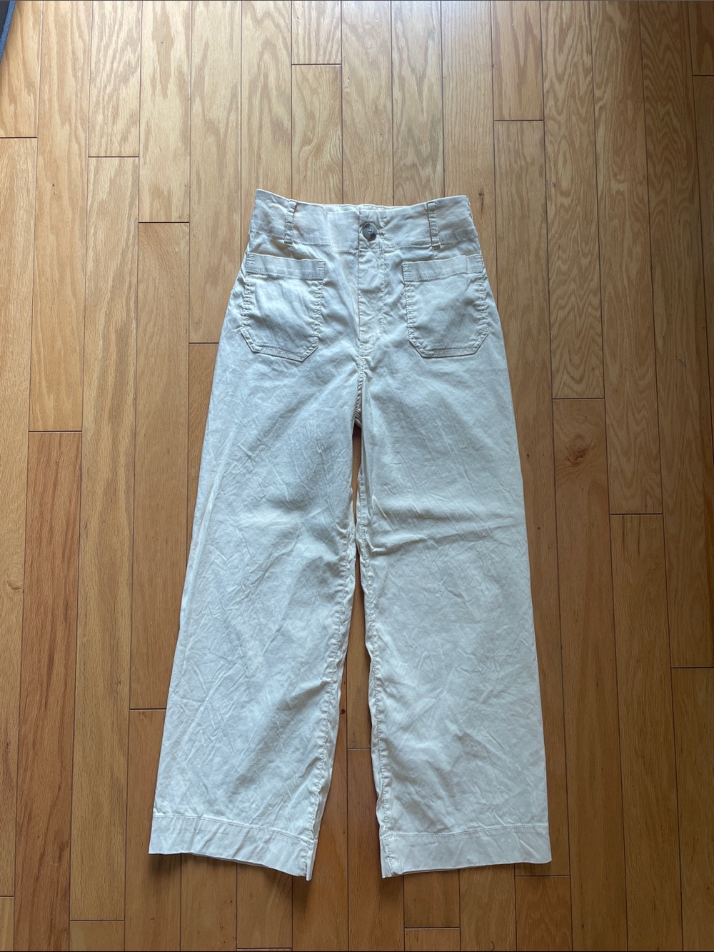 Maeve Pale Yellow Wide-Leg womens pants